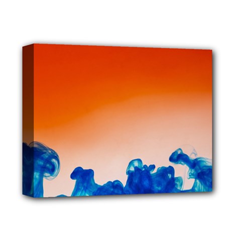 Simulate Weather Fronts Smoke Blue Orange Deluxe Canvas 14  X 11  by Mariart