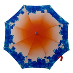 Simulate Weather Fronts Smoke Blue Orange Hook Handle Umbrellas (small) by Mariart