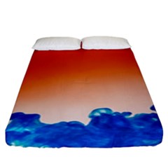 Simulate Weather Fronts Smoke Blue Orange Fitted Sheet (king Size) by Mariart