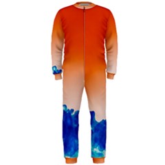 Simulate Weather Fronts Smoke Blue Orange Onepiece Jumpsuit (men)  by Mariart