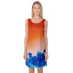 Simulate Weather Fronts Smoke Blue Orange Sleeveless Satin Nightdress by Mariart