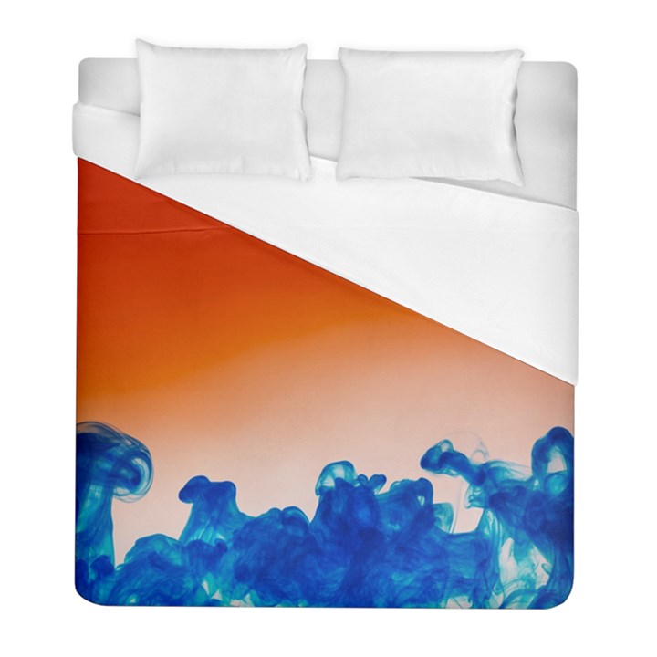 Simulate Weather Fronts Smoke Blue Orange Duvet Cover (Full/ Double Size)