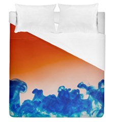 Simulate Weather Fronts Smoke Blue Orange Duvet Cover (queen Size) by Mariart