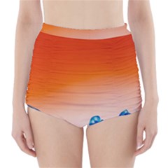 Simulate Weather Fronts Smoke Blue Orange High-waisted Bikini Bottoms by Mariart