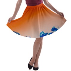 Simulate Weather Fronts Smoke Blue Orange A-line Skater Skirt by Mariart