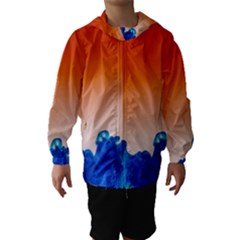 Simulate Weather Fronts Smoke Blue Orange Hooded Wind Breaker (kids) by Mariart