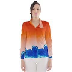 Simulate Weather Fronts Smoke Blue Orange Wind Breaker (women) by Mariart