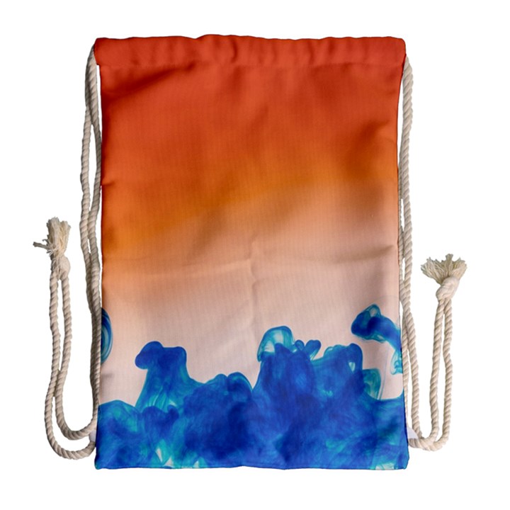 Simulate Weather Fronts Smoke Blue Orange Drawstring Bag (Large)