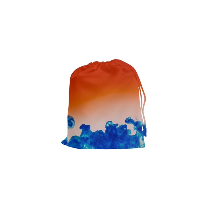 Simulate Weather Fronts Smoke Blue Orange Drawstring Pouches (XS) 