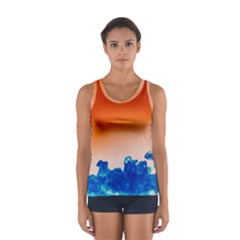 Simulate Weather Fronts Smoke Blue Orange Women s Sport Tank Top  by Mariart