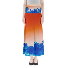 Simulate Weather Fronts Smoke Blue Orange Maxi Skirts by Mariart