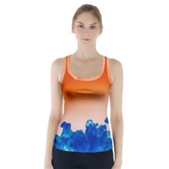 Simulate Weather Fronts Smoke Blue Orange Racer Back Sports Top by Mariart