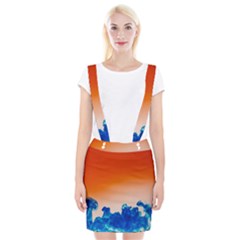 Simulate Weather Fronts Smoke Blue Orange Braces Suspender Skirt by Mariart