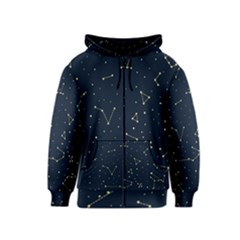 Star Zodiak Space Circle Sky Line Light Blue Yellow Kids  Zipper Hoodie by Mariart