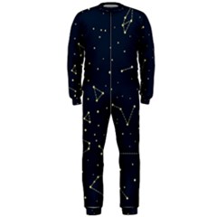 Star Zodiak Space Circle Sky Line Light Blue Yellow Onepiece Jumpsuit (men)  by Mariart