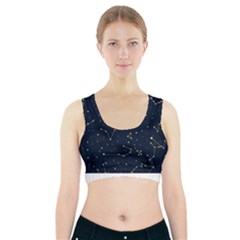 Star Zodiak Space Circle Sky Line Light Blue Yellow Sports Bra With Pocket