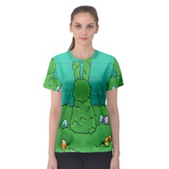 Rabbit Easter Green Blue Egg Women s Sport Mesh Tee