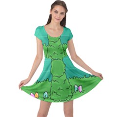 Rabbit Easter Green Blue Egg Cap Sleeve Dresses by Mariart