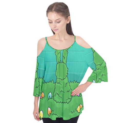 Rabbit Easter Green Blue Egg Flutter Tees by Mariart