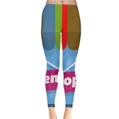 Store Open Color Rainbow Glass Orange Red Blue Brown Green Pink Leggings  by Mariart