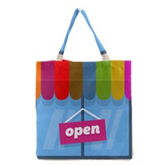 Store Open Color Rainbow Glass Orange Red Blue Brown Green Pink Grocery Tote Bag by Mariart