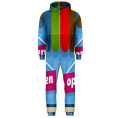 Store Open Color Rainbow Glass Orange Red Blue Brown Green Pink Hooded Jumpsuit (men)  by Mariart