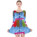 Store Open Color Rainbow Glass Orange Red Blue Brown Green Pink Long Sleeve Velvet Skater Dress View1