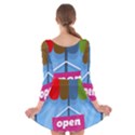 Store Open Color Rainbow Glass Orange Red Blue Brown Green Pink Long Sleeve Velvet Skater Dress View2