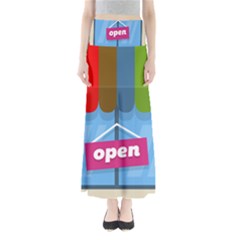 Store Open Color Rainbow Glass Orange Red Blue Brown Green Pink Maxi Skirts by Mariart