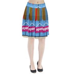 Store Open Color Rainbow Glass Orange Red Blue Brown Green Pink Pleated Skirt by Mariart