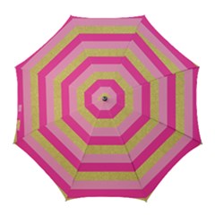 Pink Line Gold Red Horizontal Golf Umbrellas by Mariart