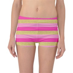 Pink Line Gold Red Horizontal Reversible Bikini Bottoms by Mariart