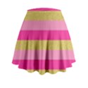 Pink Line Gold Red Horizontal Mini Flare Skirt View2