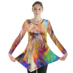 Rainbow Color Splash Long Sleeve Tunic  by Mariart