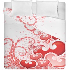 Love Heart Butterfly Pink Leaf Flower Duvet Cover Double Side (king Size)