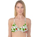 Strawberry Fruit Leaf Flower Floral Star Green Red White Reversible Tri Bikini Top View3