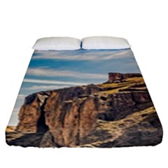 Rocky Mountains Patagonia Landscape   Santa Cruz   Argentina Fitted Sheet (queen Size) by dflcprints