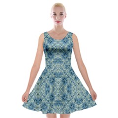 Modern Baroque Pattern Velvet Skater Dress by dflcprintsclothing