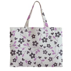 Floral Pattern Zipper Mini Tote Bag by Valentinaart