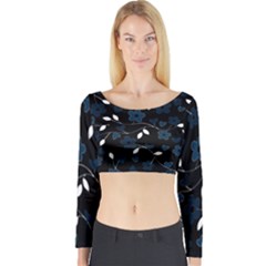 Floral pattern Long Sleeve Crop Top