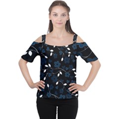 Floral pattern Women s Cutout Shoulder Tee