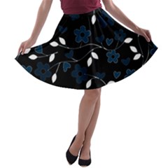 Floral pattern A-line Skater Skirt