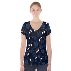 Floral pattern Short Sleeve Front Detail Top