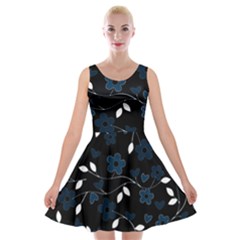 Floral pattern Velvet Skater Dress