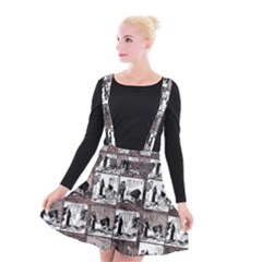 Comic Book  Suspender Skater Skirt