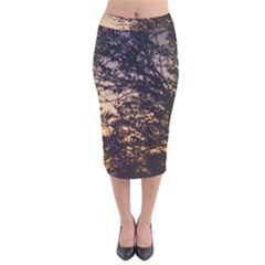 Arizona Sunset Velvet Midi Pencil Skirt