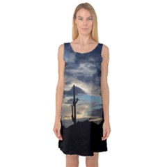 Cactus Sunset Sleeveless Satin Nightdress by JellyMooseBear