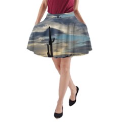 Cactus Sunset A-line Pocket Skirt by JellyMooseBear