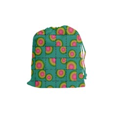 Tiled Circular Gradients Drawstring Pouches (medium)  by linceazul