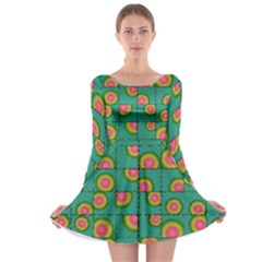 Tiled Circular Gradients Long Sleeve Skater Dress by linceazul